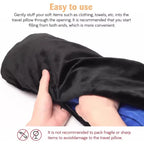 Travel Neck Pillow with Fillable Clothing U-Shaped Pillowcase, Extra Storage Bag, Velvet Neck Pillow Cover for Airplane Travel