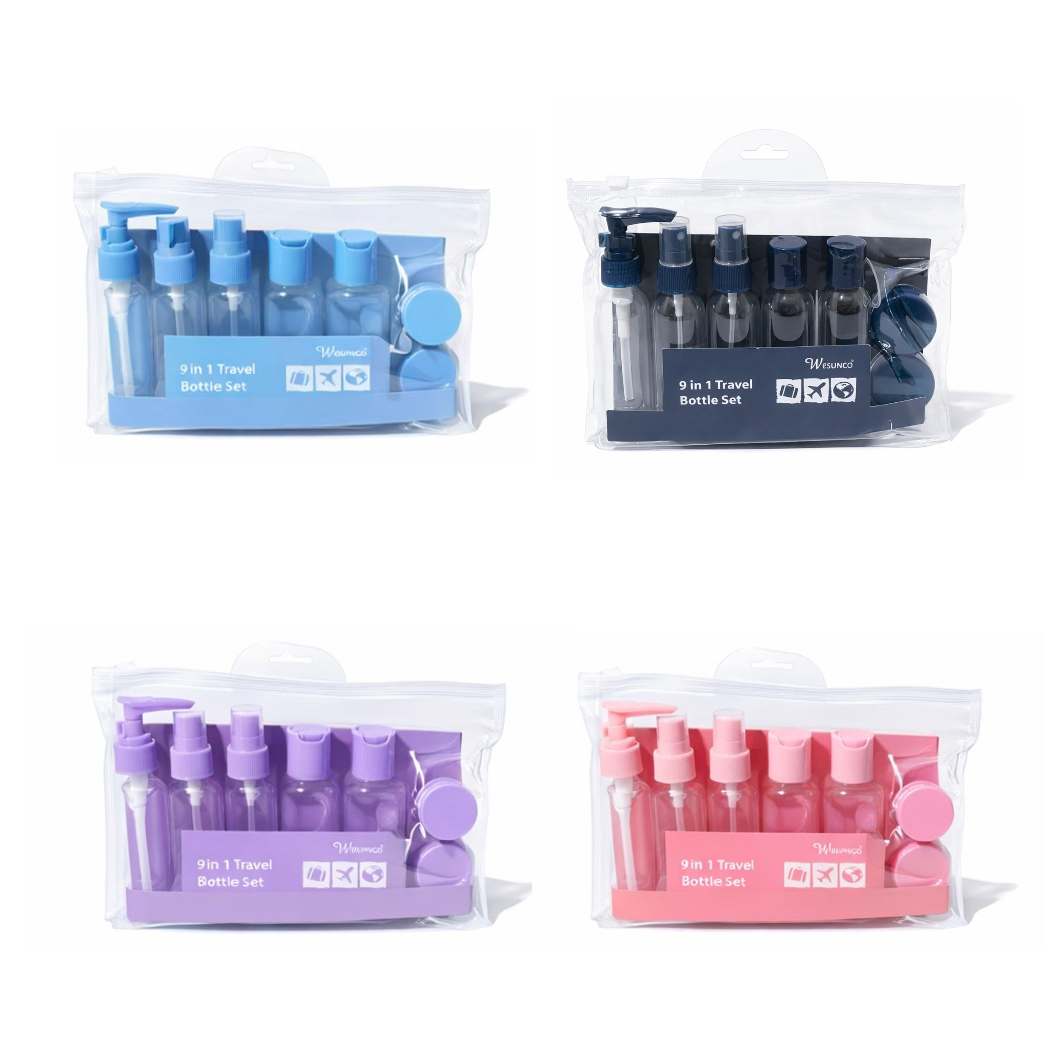 Kit de Viaje Rellenable 9 en 1