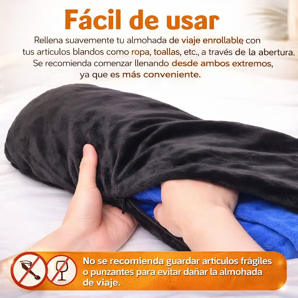 Almohada de viaje rellenable