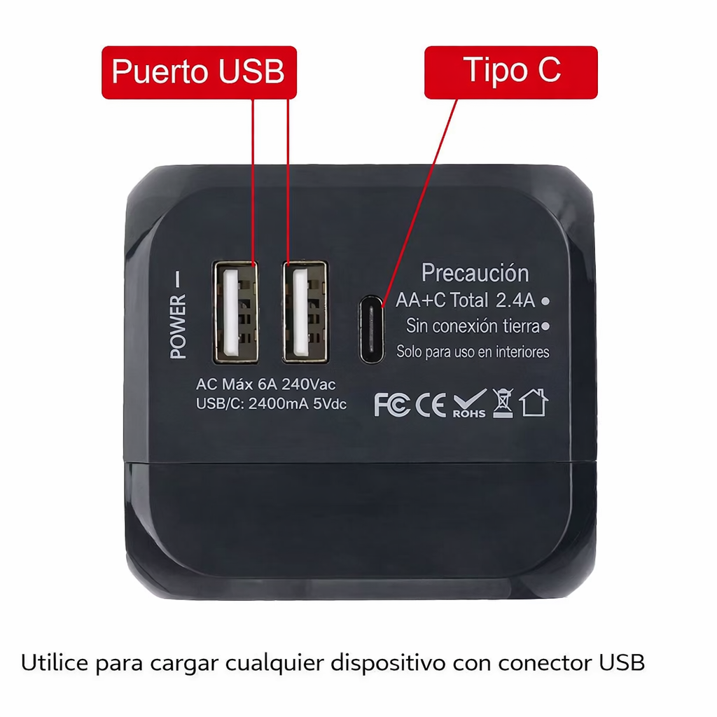 Adaptador de cargador de viaje