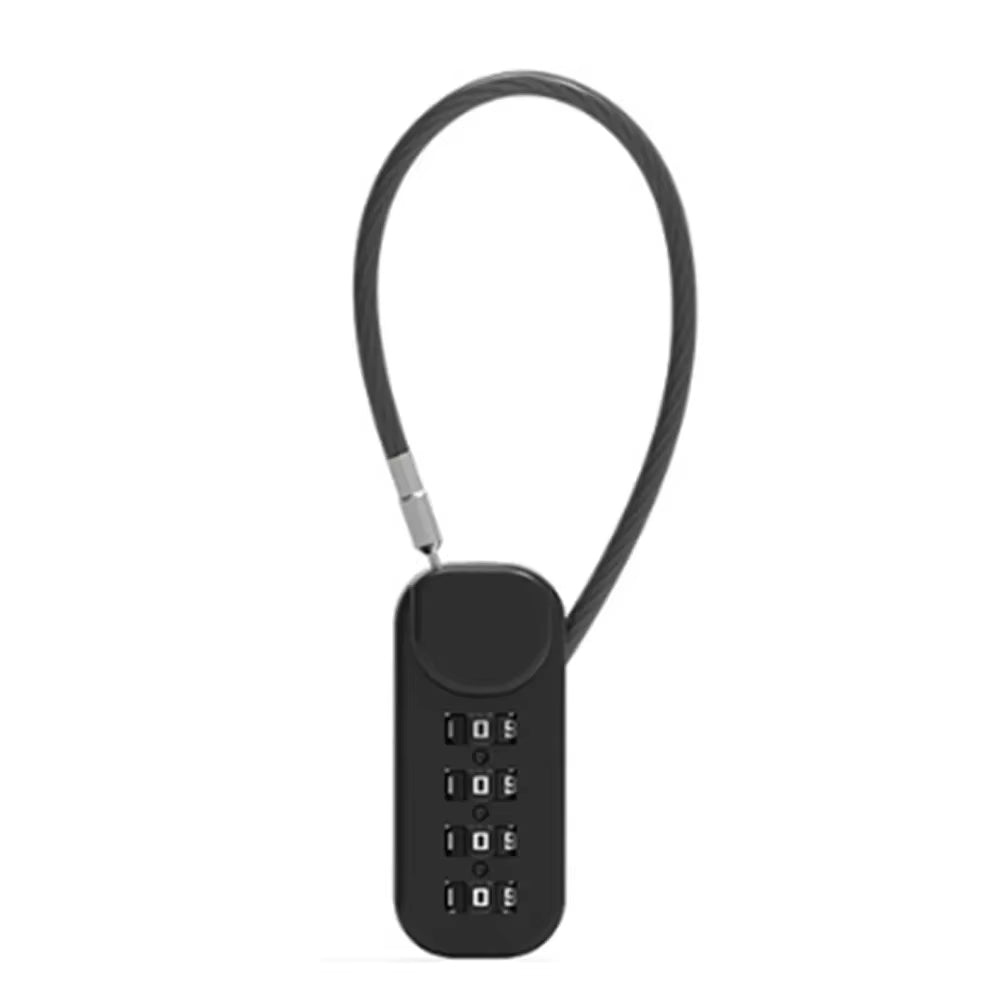 Portable Zinc Alloy 4 Digit Password Lock Wire Rope Anti-Theft Backpack Zipper Lock Padlock Luggage Combination Lock Travel