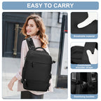 Travel Backpack Simple Durable Carry on Backpack with Shoe Compartment, Personal Item Travel Bag Flight Approved, Water Resistant Laptop Backpack for Women Men Weekender Business, Black