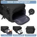 Travel Backpack Simple Durable Carry on Backpack with Shoe Compartment, Personal Item Travel Bag Flight Approved, Water Resistant Laptop Backpack for Women Men Weekender Business, Black